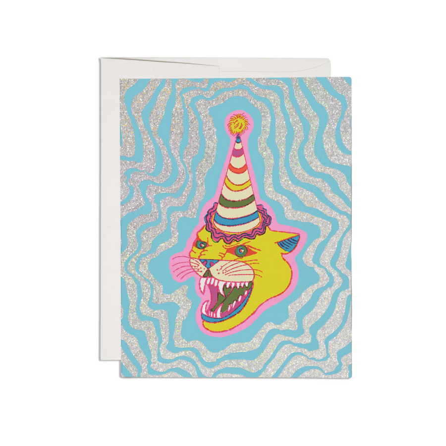 PARTY HAT CAT BIRTHDAY GREETING CARD | RED CAP CARDS