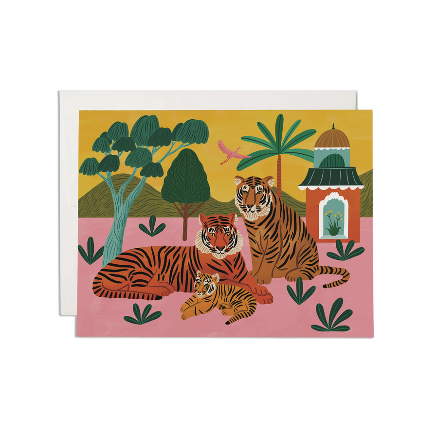 TIGER FAMILY BABY GREETING CARD | RED CAP CARDS