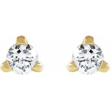 TINY PRONG SET FLAT BACK STUD | NATURAL DIAMOND | 14K