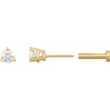 PRONG SET FLAT BACK STUD | NATURAL DIAMOND | 14K