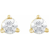 PRONG SET FLAT BACK STUD | NATURAL DIAMOND | 14K