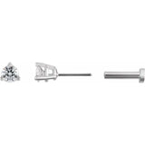 PRONG SET FLAT BACK STUD | NATURAL DIAMOND | 14K