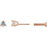 PRONG SET FLAT BACK STUD | NATURAL DIAMOND | 14K