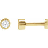 BEZEL SET DIAMOND STUDS | FLAT BACK | 14K