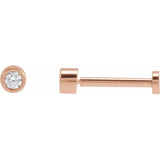 BEZEL SET DIAMOND STUDS | FLAT BACK | 14K