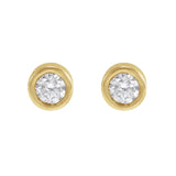 BEZEL SET DIAMOND STUDS | FLAT BACK | 14K