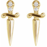 DAGGER STUDS | 14K | NATURAL DIAMOND