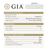 1.13ct 10.15x4.65x3.89mm GIA H I1 Hexagon Brilliant 27391-01