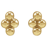 FOUR BEAD STUDS | 14K GOLD