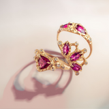 HAYLEY ELISE JEWELRY | LARKSPUR RING GOLD & RHODOLITE GARNET