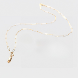 PAPERCLIP CHAIN WITH GOLD NUGGET CHARM | 14K GOLD