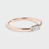 BAGUETTE STACKER RING | 14K GOLD | WHITE SAPPHIRE