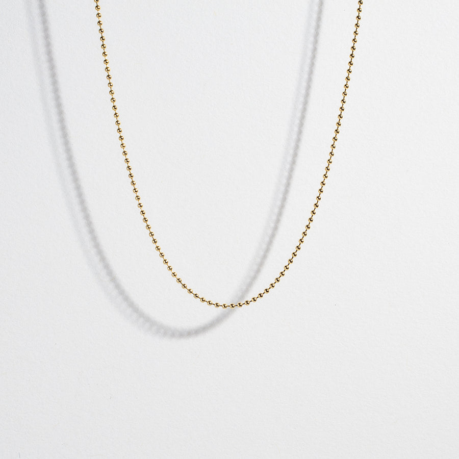 Polished ball chain in 14k yellow gold
