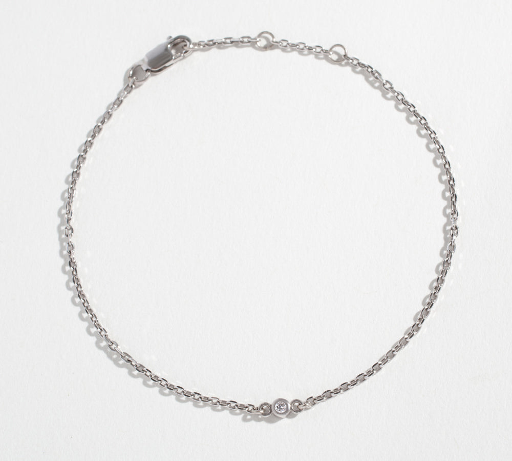 CABLE CHAIN BRACELET | 14K GOLD | DIAMOND