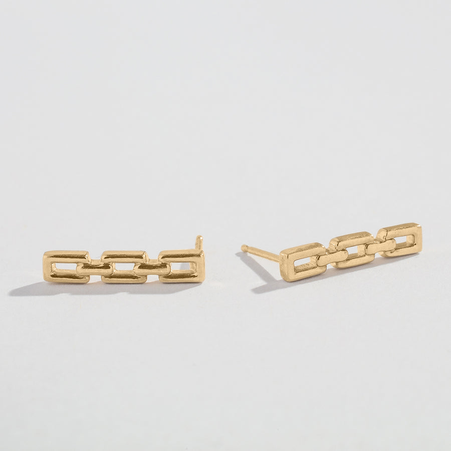CHAIN LINK STUDS | 14K GOLD