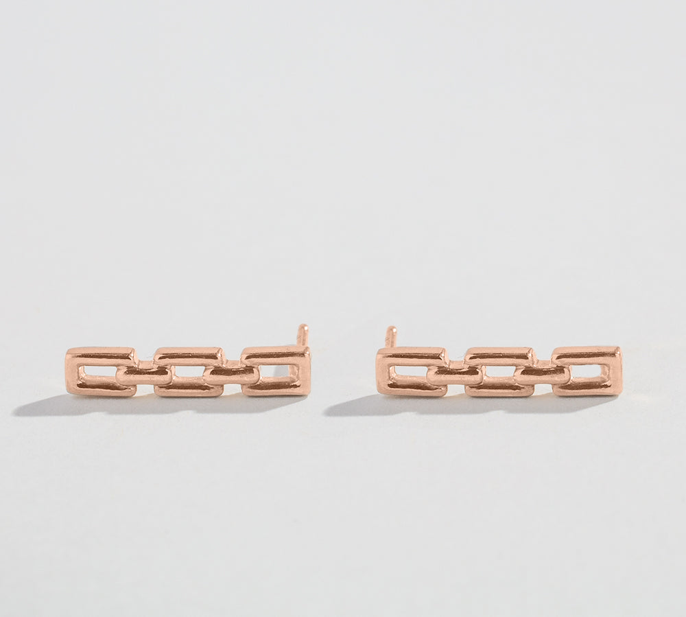 CHAIN LINK STUDS | 14K GOLD