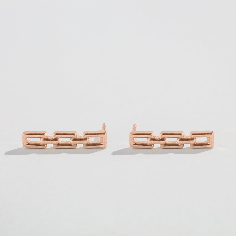 CHAIN LINK STUDS | 14K GOLD