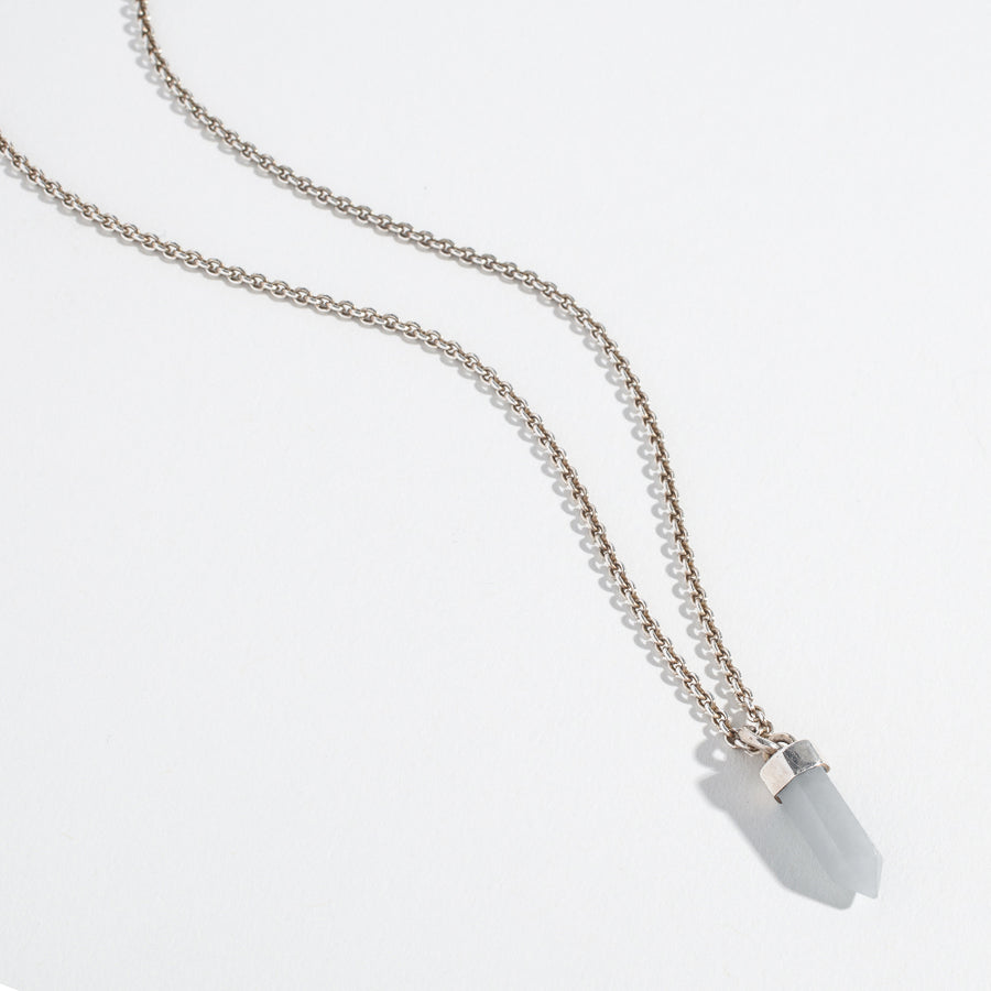 CRYSTAL POINT NECKLACE | SILVER & ANGELITE