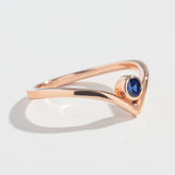 SOLITAIRE CHEVRON RING | 14K GOLD | BLUE SAPPHIRE