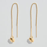 CRYSTAL NUGGET THREADER EARRINGS | 14K GOLD