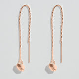 CRYSTAL NUGGET THREADER EARRINGS | 14K GOLD