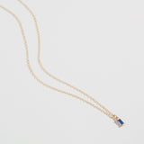 SAPPHIRE BAGUETTE STATION NECKLACE | 14K GOLD