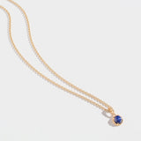 MATRIX HALO NECKLACE | 14K GOLD & STAR SAPPHIRE