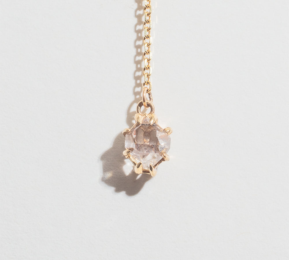 HERKIMER IN THE ROUGH LARIAT NECKLACE | HERKIMER