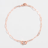 PAPERCLIP BRACELET WITH ACCENTED BAGUETTE | 14K GOLD AND WHITE SAPPHIRE