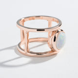 SAMPLE SALE | DOUBLE BAND RING | 14K GOLD & OPAL | SIZE 6