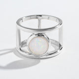SAMPLE SALE | DOUBLE BAND RING | 14K GOLD & OPAL | SIZE 6