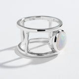 SAMPLE SALE | DOUBLE BAND RING | 14K GOLD & OPAL | SIZE 6