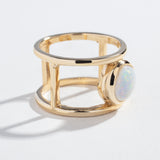 SAMPLE SALE | DOUBLE BAND RING | 14K GOLD & OPAL | SIZE 6