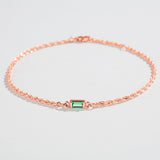 EMERALD BAGUETTE BRACELET | 14K GOLD & EMERALD