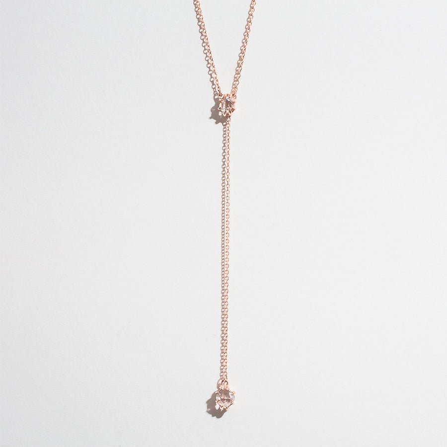 HERKIMER IN THE ROUGH LARIAT NECKLACE | HERKIMER