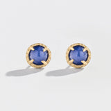 MATRIX HALO EARRINGS | 14K GOLD & STAR SAPPHIRE