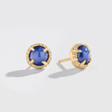 MATRIX HALO EARRINGS | 14K GOLD & STAR SAPPHIRE