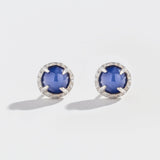MATRIX HALO EARRINGS | 14K GOLD & STAR SAPPHIRE