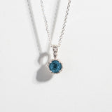 MATRIX HALO NECKLACE | LONDON BLUE TOPAZ