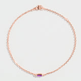 CABLE CHAIN BRACELET | AMETHYST BAGUETTE