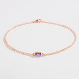 CABLE CHAIN BRACELET | AMETHYST BAGUETTE