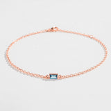 CABLE CHAIN BRACELET | AQUAMARINE BAGUETTE