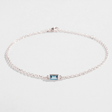 CABLE CHAIN BRACELET | AQUAMARINE BAGUETTE