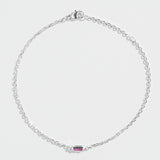 CABLE CHAIN BRACELET | PINK SAPPHIRE BAGUETTE