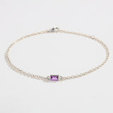 CABLE CHAIN BRACELET | AMETHYST BAGUETTE