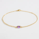 CABLE CHAIN BRACELET | AMETHYST BAGUETTE