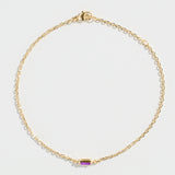 CABLE CHAIN BRACELET | AMETHYST BAGUETTE