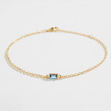 CABLE CHAIN BRACELET | AQUAMARINE BAGUETTE