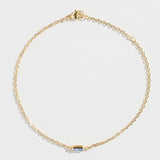 CABLE CHAIN BRACELET | AQUAMARINE BAGUETTE