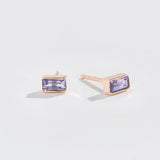 BAGUETTE STUDS | 14K WHITE GOLD & BLUE TOPAZ